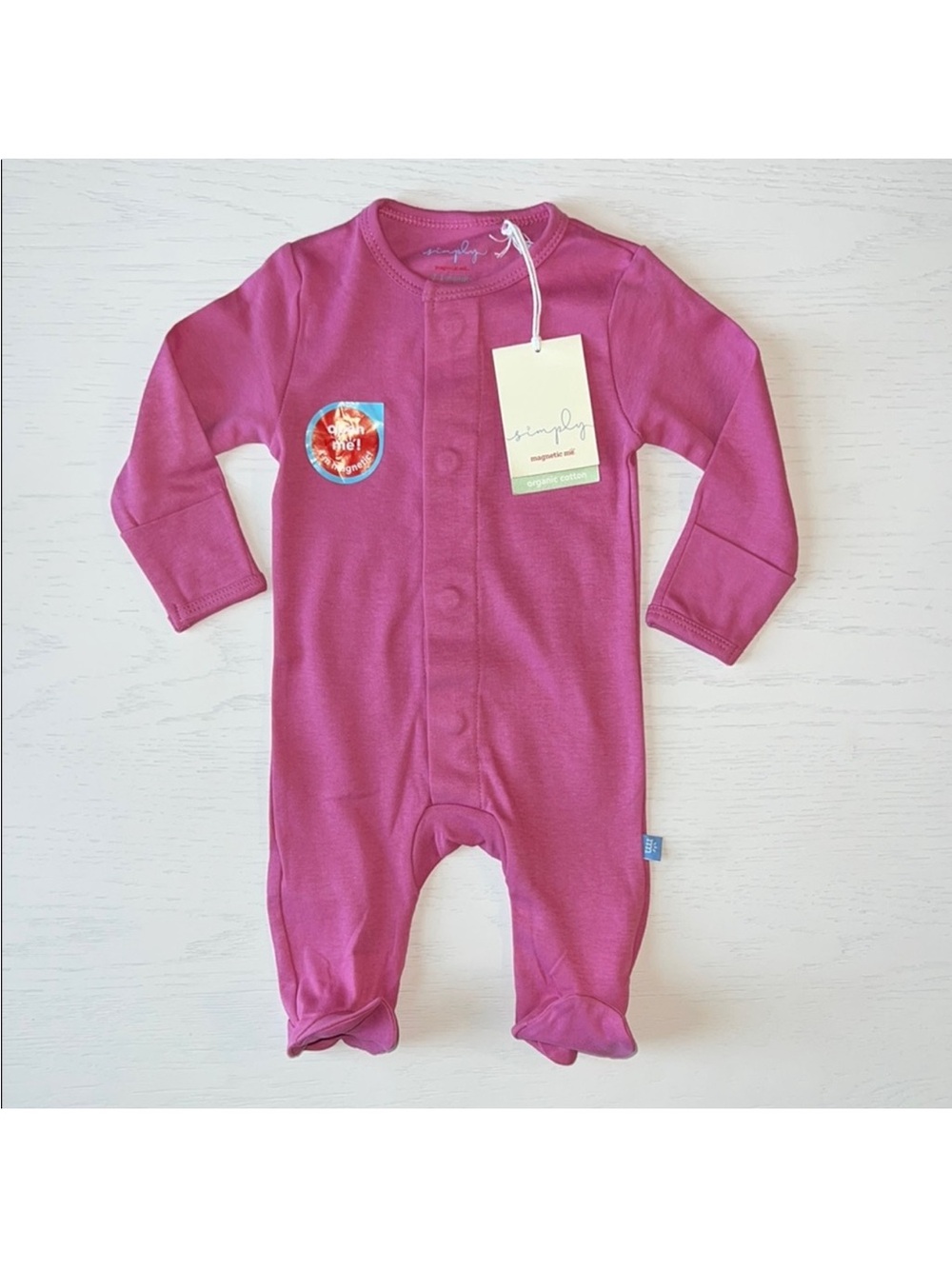 Magnetic Me Raspberry Long Sleeve Footie